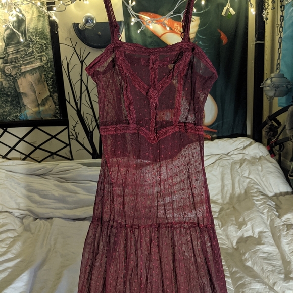 Free People point d'espirit sheer swiss dot maxi - Picture 7 of 13